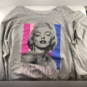 Grey off shoulder Marilyn Monroe shirt